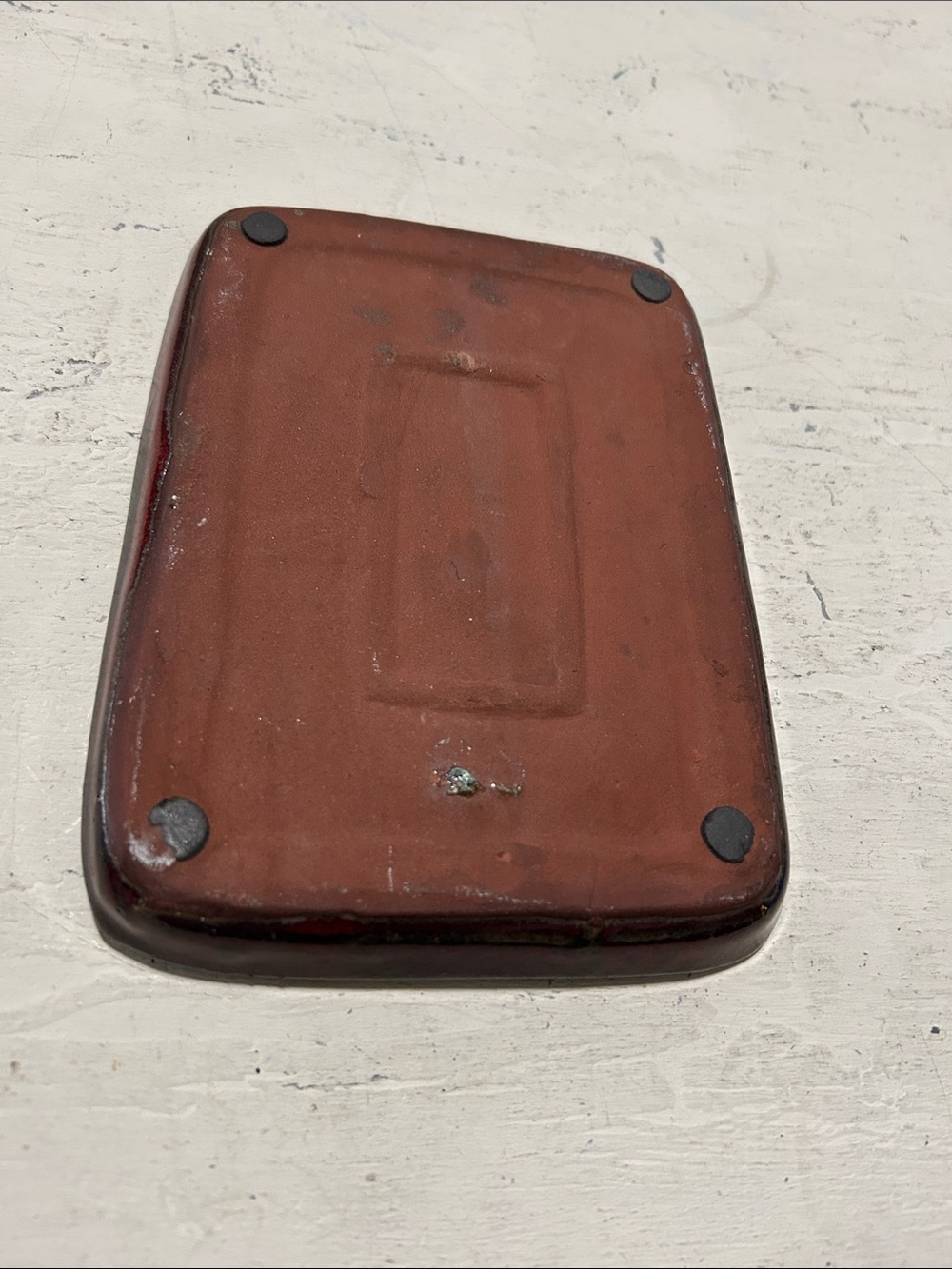 Red Rectangular Ceramic Tray - Picture 3 of 3